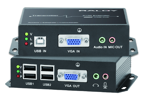 RKHE-CATxVGA – VGA CATx KVM Extender with 4-Port USB Hub